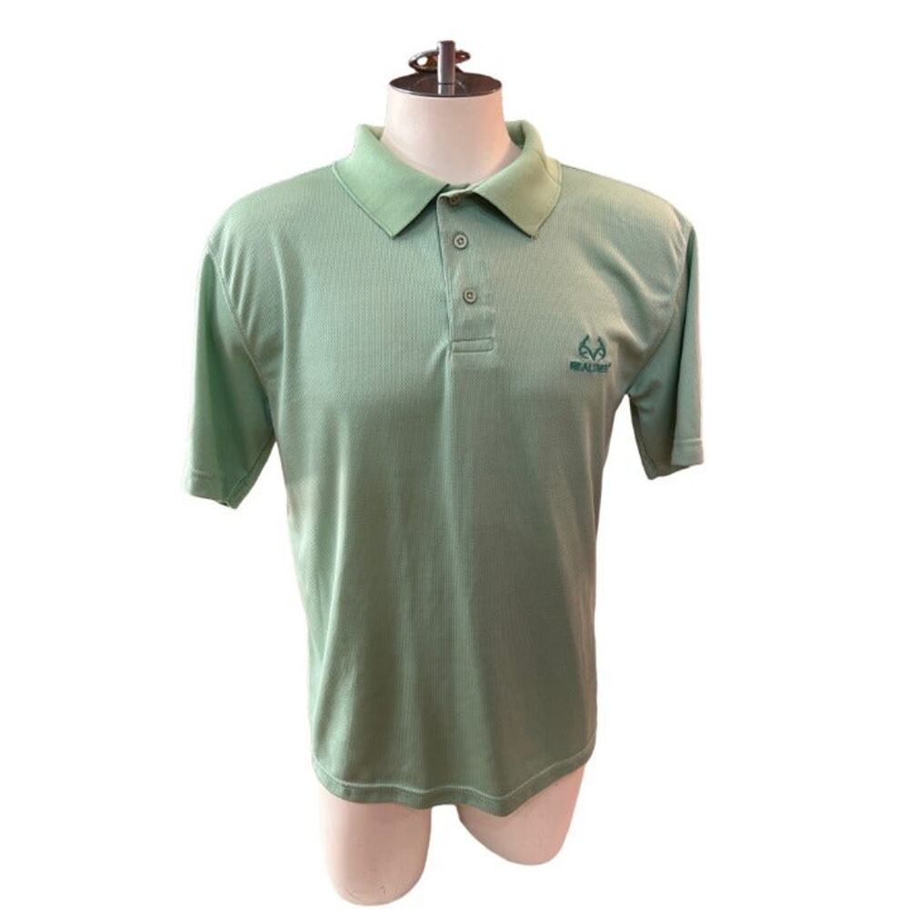 Realtree Mint Green Polo Short Sleeve Men's Shirt Size Small